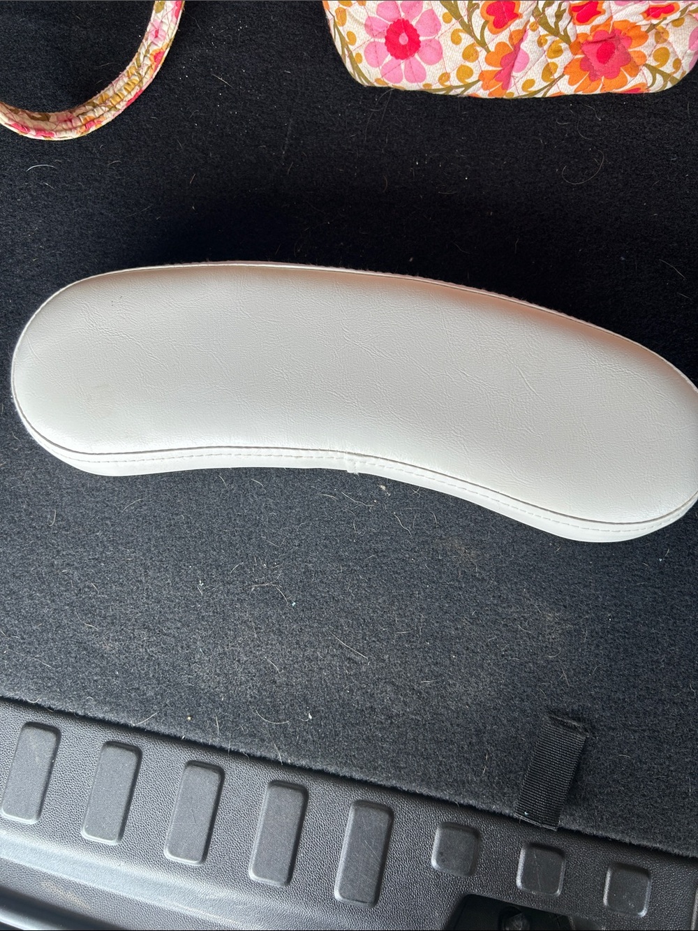 White Curved Armrest Cushion